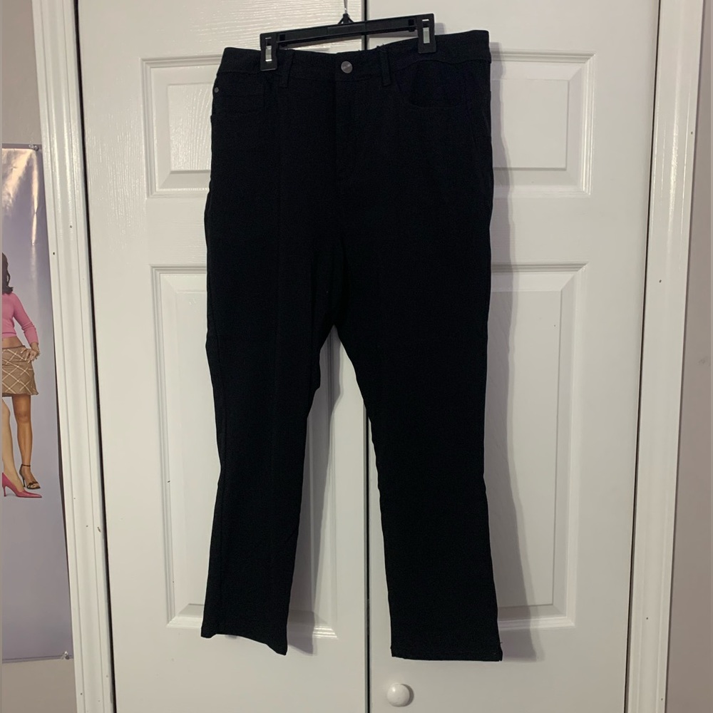 zoë + phoebe high rise crop black pants